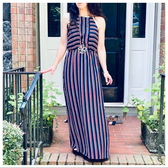 PRETTY MULTI STRIPES SIDE SLITS MAXI DRESS - Picture 5 of 10